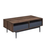 GROOVES COFFEE TABLE 2ΣΥΡΤΑΡΙΑ WOTAN OAK ΓΚΡΙ 110x60xH45cm