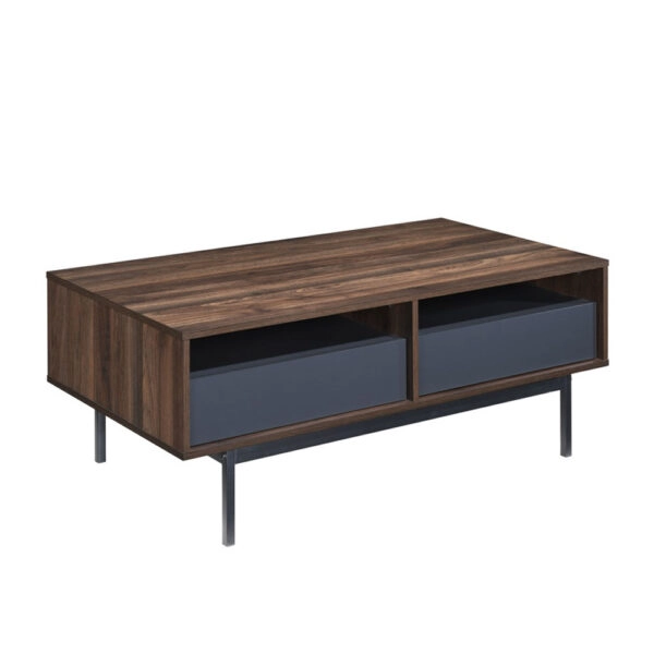 GROOVES COFFEE TABLE 2ΣΥΡΤΑΡΙΑ WOTAN OAK ΓΚΡΙ 110x60xH45cm