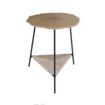 TREE SIDE TABLE ΦΥΣΙΚΟ ΜΑΥΡΟ 46x46xH52cm