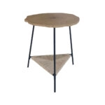 TREE SIDE TABLE ΦΥΣΙΚΟ ΜΑΥΡΟ 46x46xH52cm