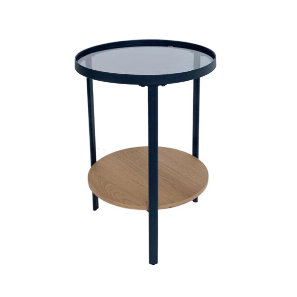 ACCORDO SIDE TABLE ΦΙΜΕ ΦΥΣΙΚΟ ΜΑΥΡΟ 40x40xH55cm