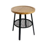 FILET SIDE TABLE ΦΥΣΙΚΟ ΜΑΥΡΟ 45x45xH52cm