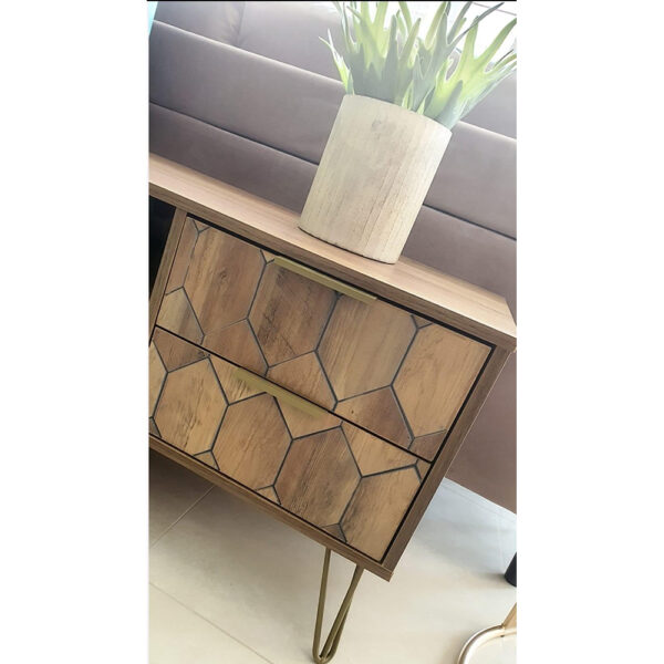 BRICK TV STAND 2ΠΟΡΤΕΣ ΚΑΡΥΔΙ ΜΕ PATTERN 130x39xH49,5cm