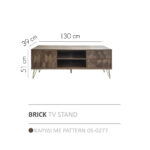 BRICK TV STAND 2ΠΟΡΤΕΣ ΚΑΡΥΔΙ ΜΕ PATTERN 130x39xH49,5cm