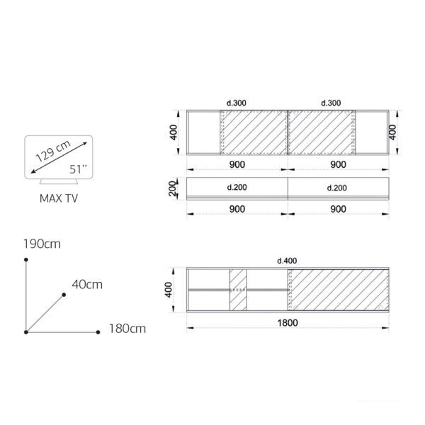 BETON ΣΥΝΘΕΤΟ SONOMA CEMENT ΑΝΟΙΧΤΟ 180x40xH190cm