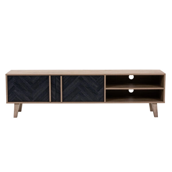 ALBERO TV STAND SONOMA DECAPE ΜΑΥΡΟ ΜΕ PATTERN 160x35xH45cm