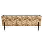 PARKE TV STAND ΜΑΥΡΟ ΦΥΣΙΚΟ ΜΕ PATTERN 160x43xH60cm