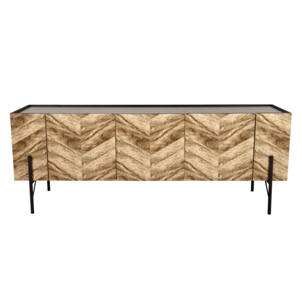 PARKE TV STAND ΜΑΥΡΟ ΦΥΣΙΚΟ ΜΕ PATTERN 160x43xH60cm