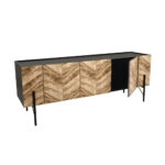 PARKE TV STAND ΜΑΥΡΟ ΦΥΣΙΚΟ ΜΕ PATTERN 160x43xH60cm