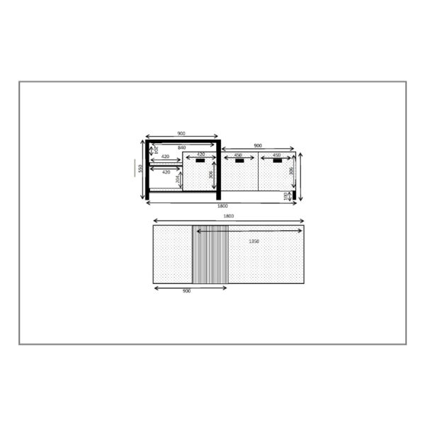 RAM TV STAND ΚΑΡΥΔΙ ΜΑΥΡΟ 180x35xH55cm