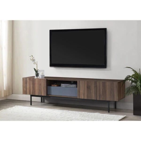 GROOVES TV STAND 3ΠΟΡΤΕΣ 1ΣΥΡΤΑΡΙ WOTAN OAK ΓΚΡΙ 180x40xH50cm