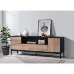 BLACKBIRD TV STAND RIVIERA OAK ΜΑΥΡΟ 160x40,5xH58cm