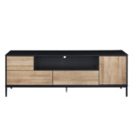 BLACKBIRD TV STAND RIVIERA OAK ΜΑΥΡΟ 160x40,5xH58cm