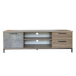 TOKYO TV STAND 1ΠΟΡΤΑ OAK ΣΚΟΥΡΟ CEMENT 180x39xH56cm