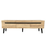 GRIF TV STAND ΦΥΣΙΚΟ ΜΑΥΡΟ 160x40xH50cm