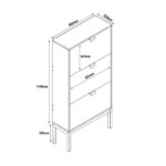 ROMBUS ΠΑΠΟΥΤΣΟΘΗΚΗ 3ΠΟΡΤΕΣ ΜΑΥΡΟ SONOMA ΛΕΥΚΟ ΜΕ PATTERN 60x23xH120cm