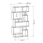 Βιβλιοθήκη Karmato  χρώμα πετρόλ 96x25.5x168.5εκ