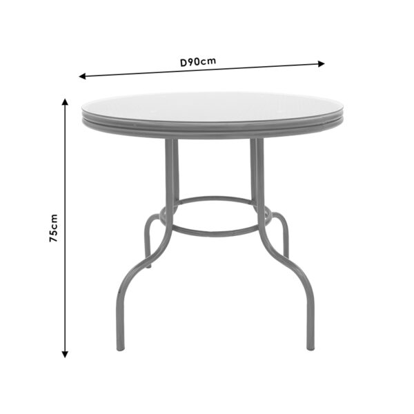 Τραπέζι Paula  μέταλλο-pe rattan καφέ Φ90x75εκ