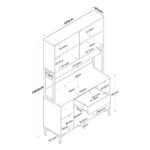 Mπουφές με ράφι Eramise  λευκό μελαμίνης 120x40x198.6εκ