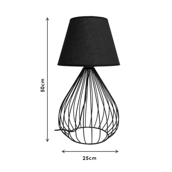 Επιτραπέζιο φωτιστικό PWL-1040  Ε27 μαύρο Φ25x50εκ