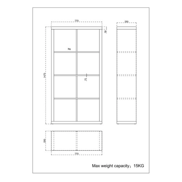 KIVOS 77 ΒΙΒΛΙΟΘΗΚΗ SONOMA 77x29,5xH147,5cm