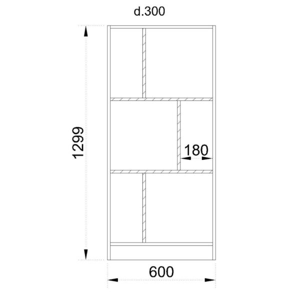 MAZE 4 60 ΒΙΒΛΙΟΘΗΚΗ ΧΑΜΗΛΗ SONOMA ΓΚΡΙ ΣΚΟΥΡΟ 60x30xH130cm