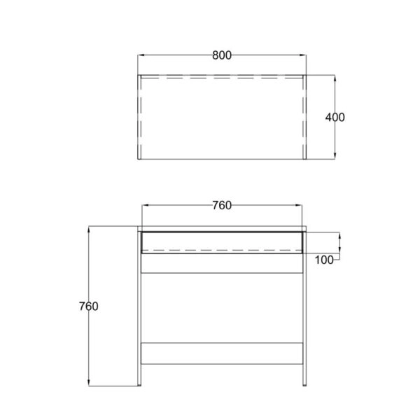 PRACTICO ΓΡΑΦΕΙΟ 1ΣΥΡΤΑΡΙ ΛΕΥΚΟ ΦΥΣΙΚΟ 80x40xH76cm