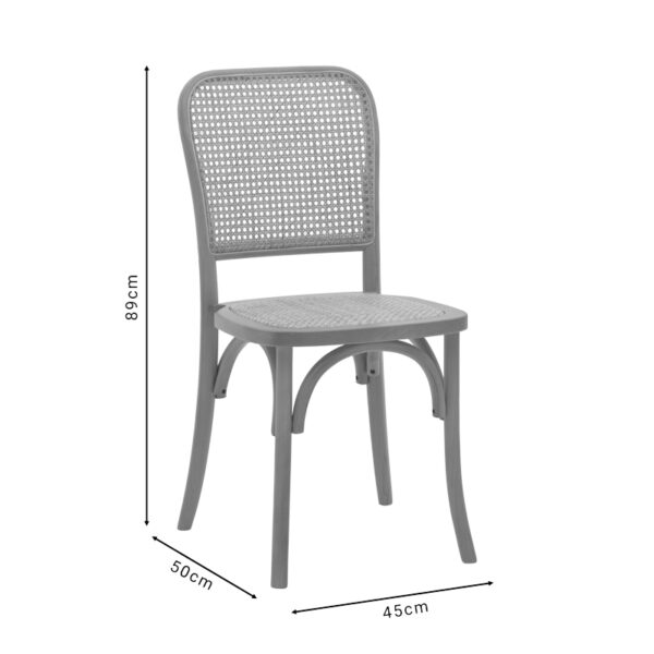 Καρέκλα Kalliope  φυσικό ξύλο οξιάς-φυσικό rattan 45x50x89εκ