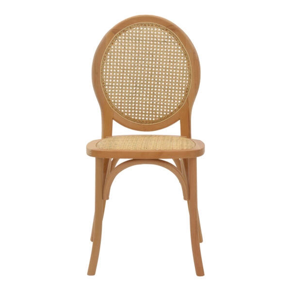 Καρέκλα Camil  φυσικό ξύλο οξιάς-φυσικό rattan 45x50x94εκ