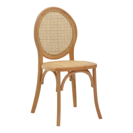 Καρέκλα Camil  φυσικό ξύλο οξιάς-φυσικό rattan 45x50x94εκ