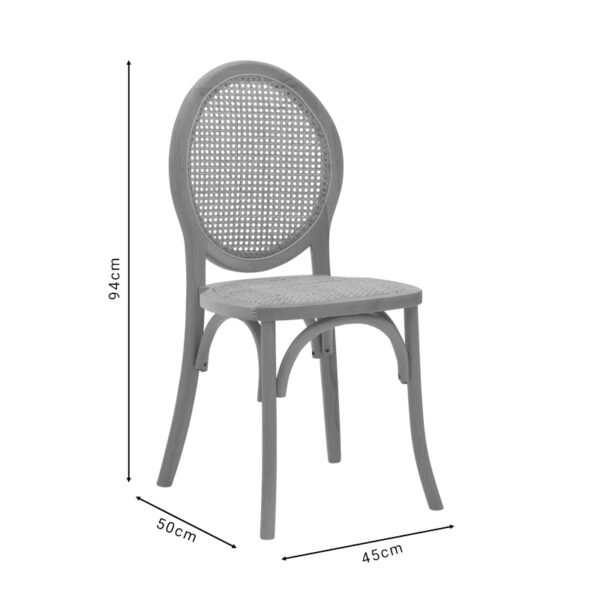 Καρέκλα Camil  φυσικό ξύλο οξιάς-φυσικό rattan 45x50x94εκ