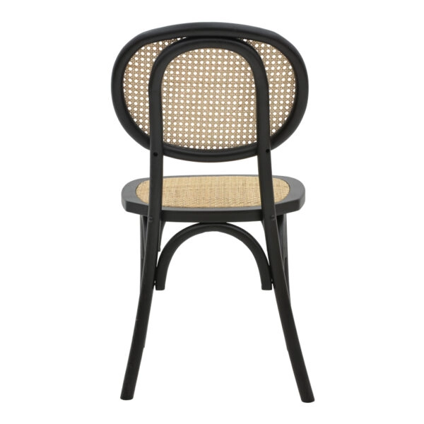 Καρέκλα Zoel  μαύρο ξύλο οξιάς-φυσικό rattan 45x52x82εκ