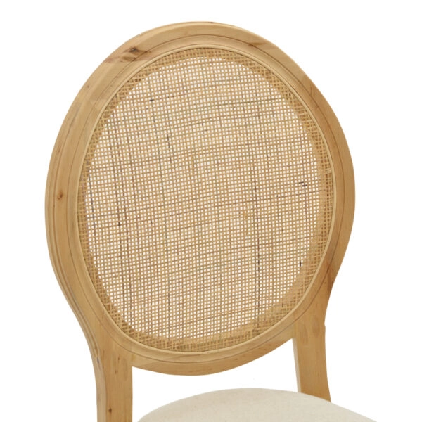 Καρέκλα Canco  φυσικό rubberwood-φυσικό rattan 50x55x98εκ
