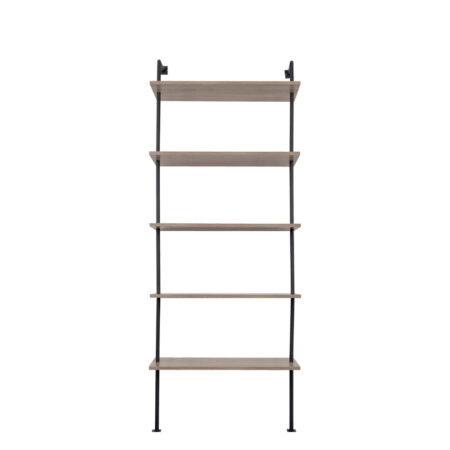 LADDER ΒΙΒΛΙΟΘΗΚΗ 5ΡΑΦΙΑ SONOMA ΜΑΥΡΟ 80x35xH205cm