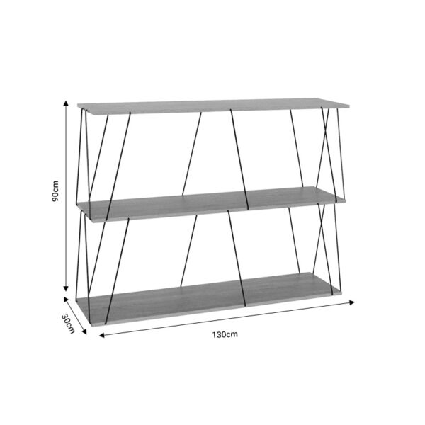 Βοηθητικό τραπέζι-ραφιέρα Tars  οακ-μαύρο 120x30x90εκ