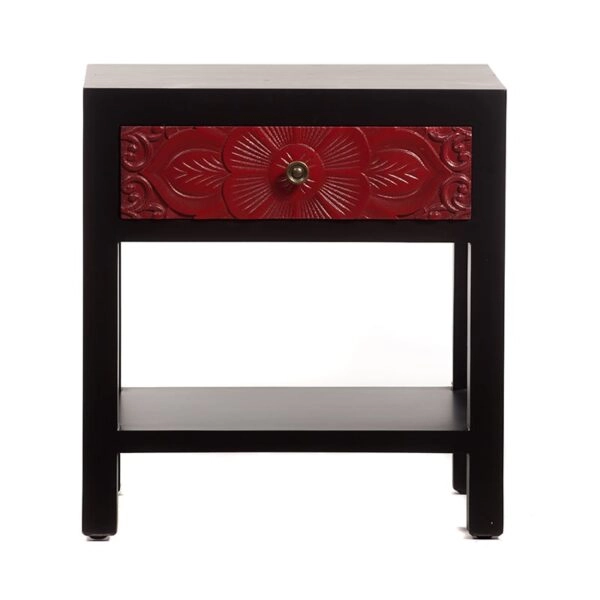 Chinoise Handmade Flower Bed Side Table with 1 Drawer (47x34x50)