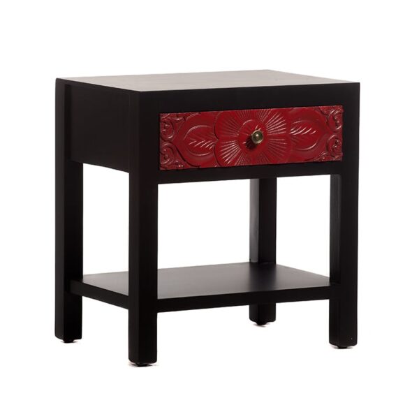 Chinoise Handmade Flower Bed Side Table with 1 Drawer (47x34x50)