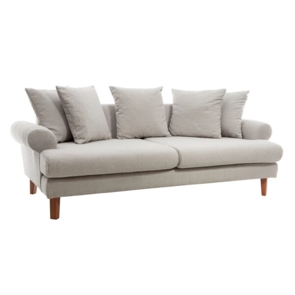 Uk Sofa Καναπές Τριθέσιος Υφασμάτινος Γκρι (210x100x75)cm