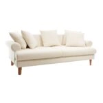 Uk Sofa Καναπές Τριθέσιος Υφασμάτινος Λευκό (210x100x75)cm