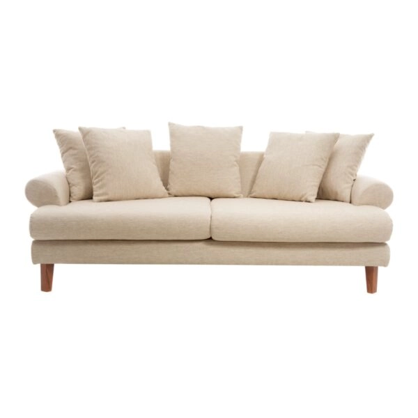 Uk Sofa Καναπές Τριθέσιος Υφασμάτινος Μπεζ (210x100x75)cm