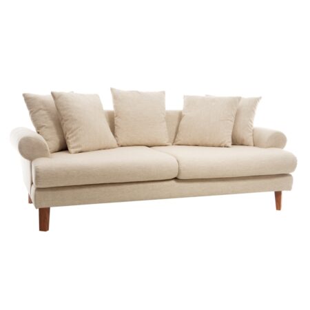 Uk Sofa Καναπές Τριθέσιος Υφασμάτινος Μπεζ (210x100x75)cm