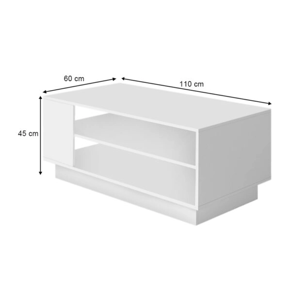 Τραπεζάκι σαλονιού Franko  χρώμα λευκό 110x60x45εκ.