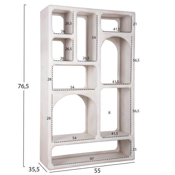 ΒΙΒΛΙΟΘΗΚΗ HANDYR HM9707 ΜΑΣΙΦ ΞΥΛΟ MANGO ΣΕ ΛΕΥΚΟ ΧΡΩΜΑ 100x35x165Yεκ.