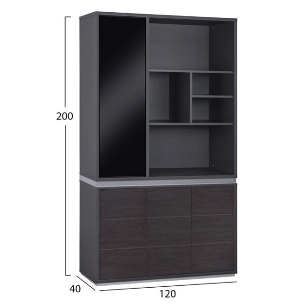 ΒΙΒΛΙΟΘΗΚΗ ΓΡΑΦΕΙΟΥ ΕΠΑΓΓΕΛΜΑΤΙΚΗ ROSEWOOD HM2091L 120Χ40Χ200Υ εκ.