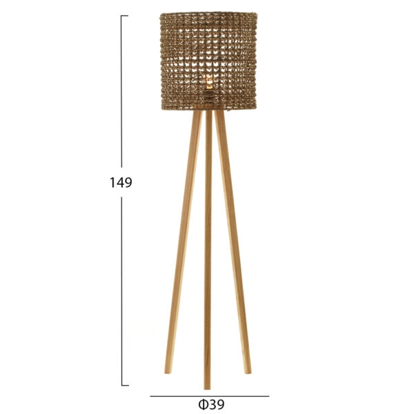 ΕΠΙΔΑΠΕΔΙΟ ΦΩΤΙΣΤΙΚΟ HM4351 RUBBERWOOD-RATTAN-PAPER ROPE ΣΕ ΦΥΣΙΚΟ Φ39x149Υεκ.