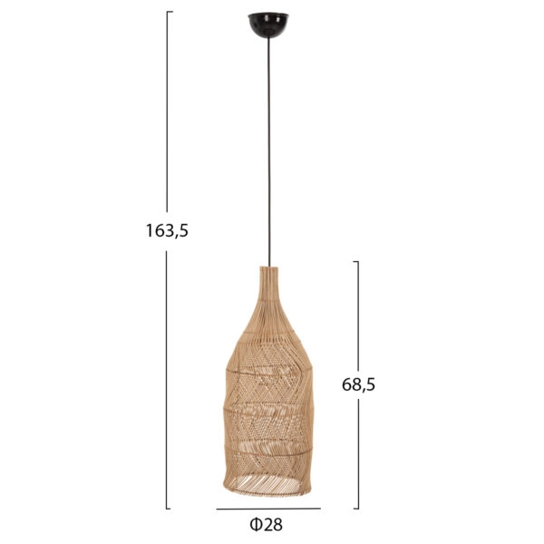 ΦΩΤΙΣΤΙΚΟ ΟΡΟΦΗΣ HM7887 ΚΡΕΜΑΣΤΟ ΑΠΟ RATTAN ΣΕ ΦΥΣΙΚΟ ΧΡΩΜΑ Φ28x163,5Yεκ.