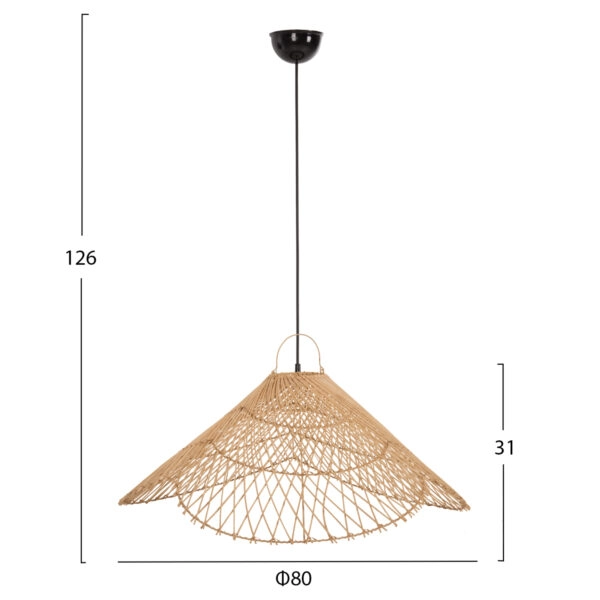 ΦΩΤΙΣΤΙΚΟ ΟΡΟΦΗΣ ΚΡΕΜΑΣΤΟ HM7879.02 RATTAN ΣΕ ΦΥΣΙΚΟ ΧΡΩΜΑ Φ80x126Υ εκ.