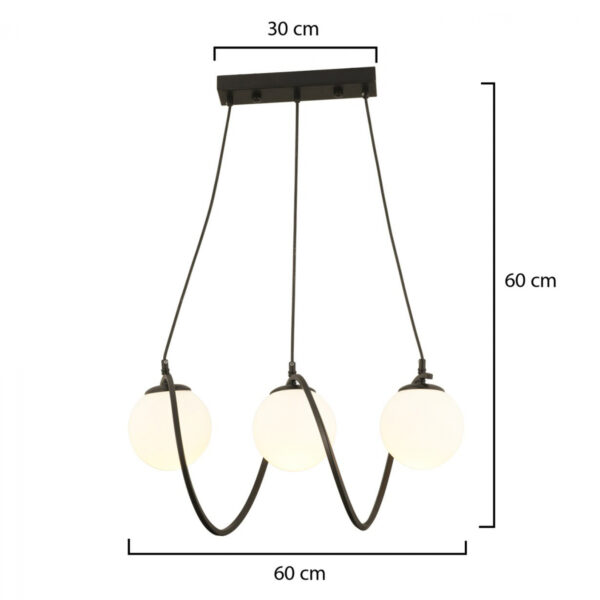 ΦΩΤΙΣΤΙΚΟ ΟΡΟΦΗΣ ΜΑΥΡΟ 3ΦΩΤΟ HM7384.01  60x85cm