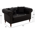 ΚΑΝΑΠΕΣ 2ΘΕΣΙΟΣ Τ. CHESTERFIELD CIELLE ΣΕ ΧΡΩΜΑ ΚΑΦΕ HM3184.03 152x85x80 εκ.