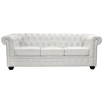 ΚΑΝΑΠΕΣ 3ΘΕΣΙΟΣ T.CHESTERFIELD HM3009.02 ΤΕΧΝΟΔΕΡΜΑ ΛΕΥΚΟ ΜΑΤ 208x90x73 εκ.